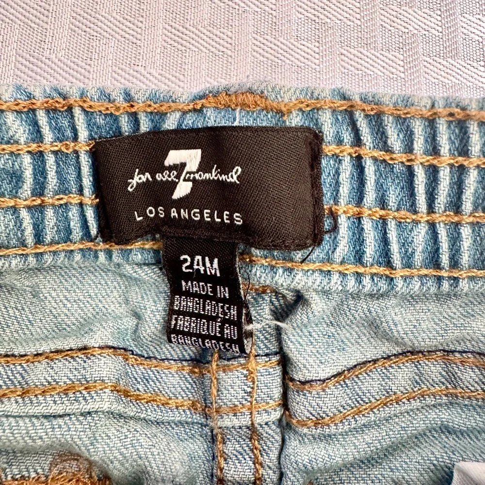 Seven7 Seven For All Mankind Toddler Jeans 24M‎ Light Wash Stretch Denim Raw Hem